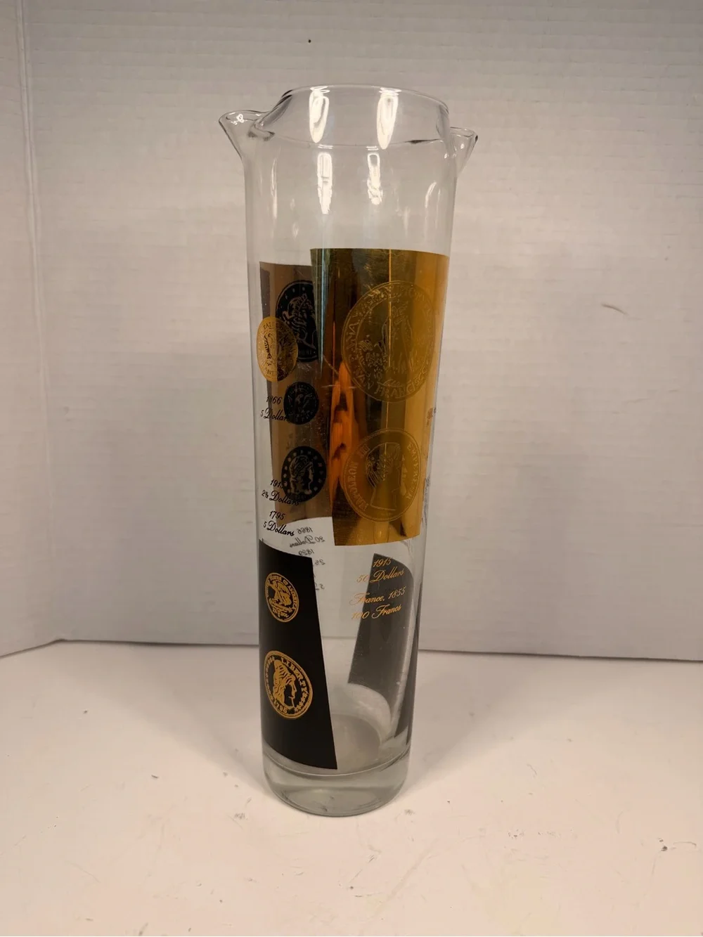 Vintage Cera Mid-Century Modern Double Spout Cocktail Pitcher with Gold